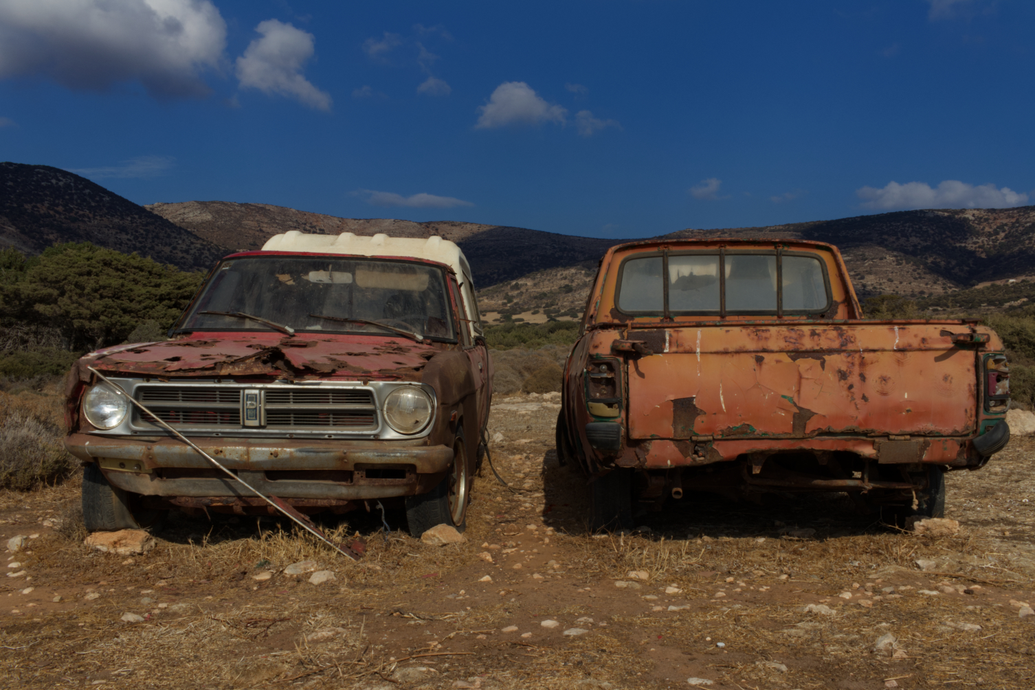 Wrecked cars
